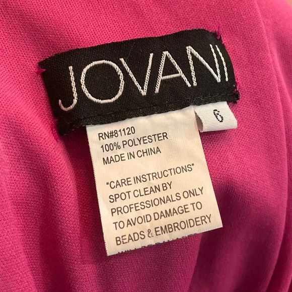 JOVANI Prom Gunmetal Fuchsia Pink Backless Fitted Prom Dress 45830 size 6 - Picture 4 of 11